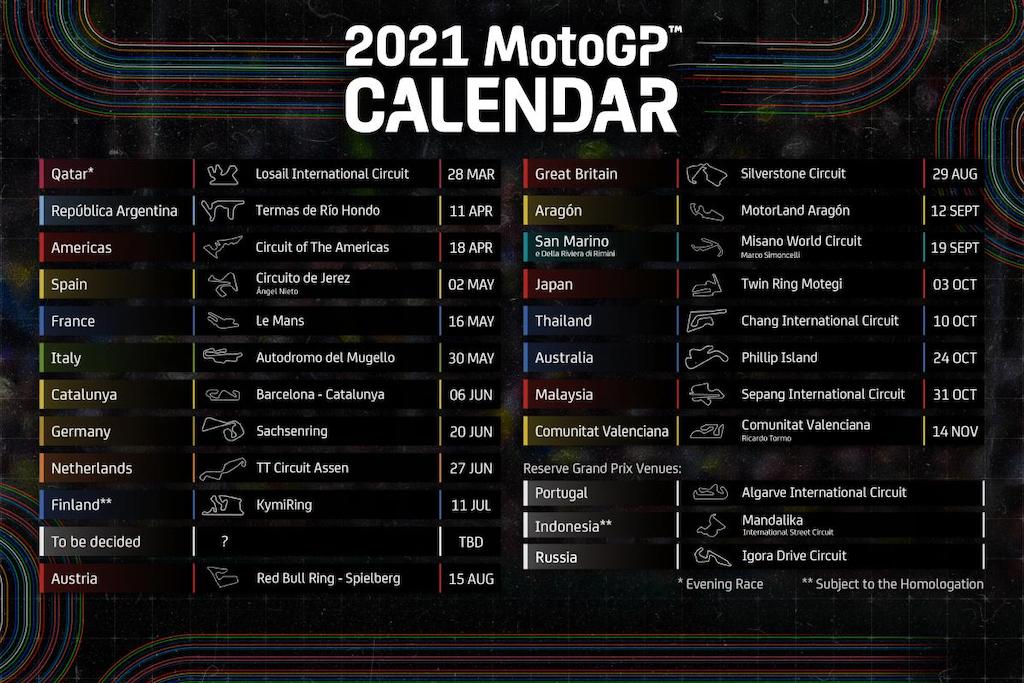 The 2021 Provisional MotoGP Calendar | SportBikes Inc Magazine