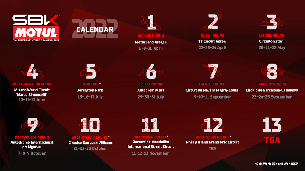 2022 WorldSBK Calendar