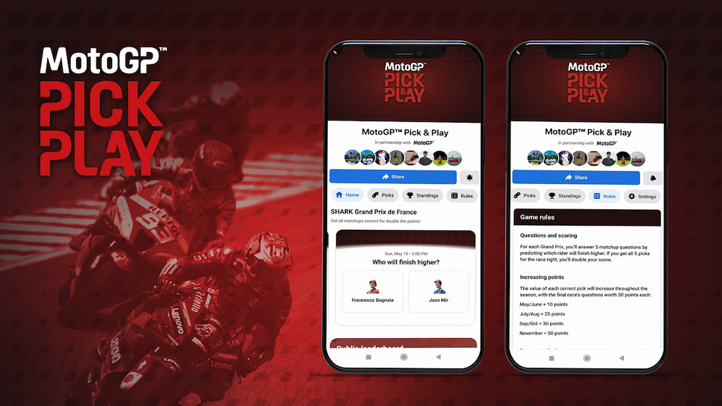 MotoGP Pick and Play Game for Facebook
