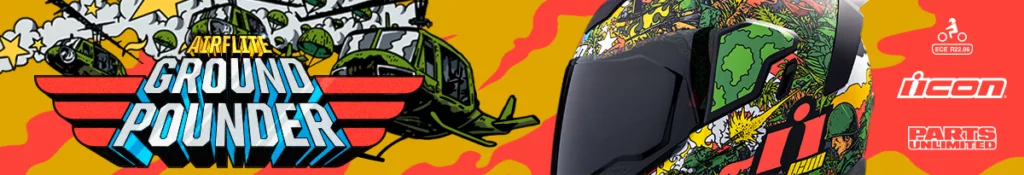 Domain Helmet and Helmlink Communicator from ICON Motosports 2 https://rideicon.com/gear/helmets/airflite/groundpounder/green