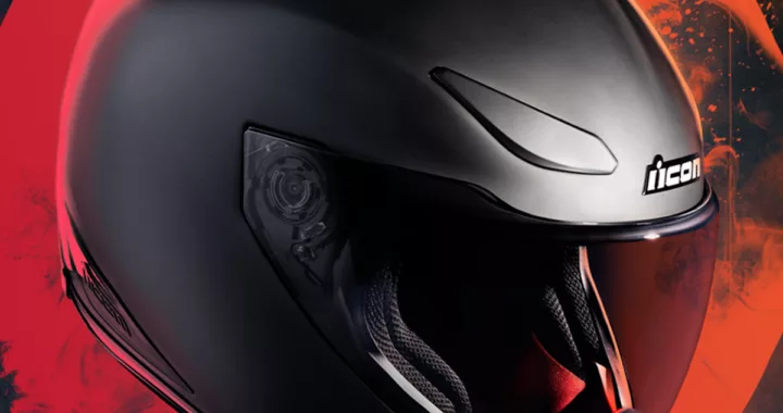 Domain Helmet and Helmlink Communicator from ICON Motosports