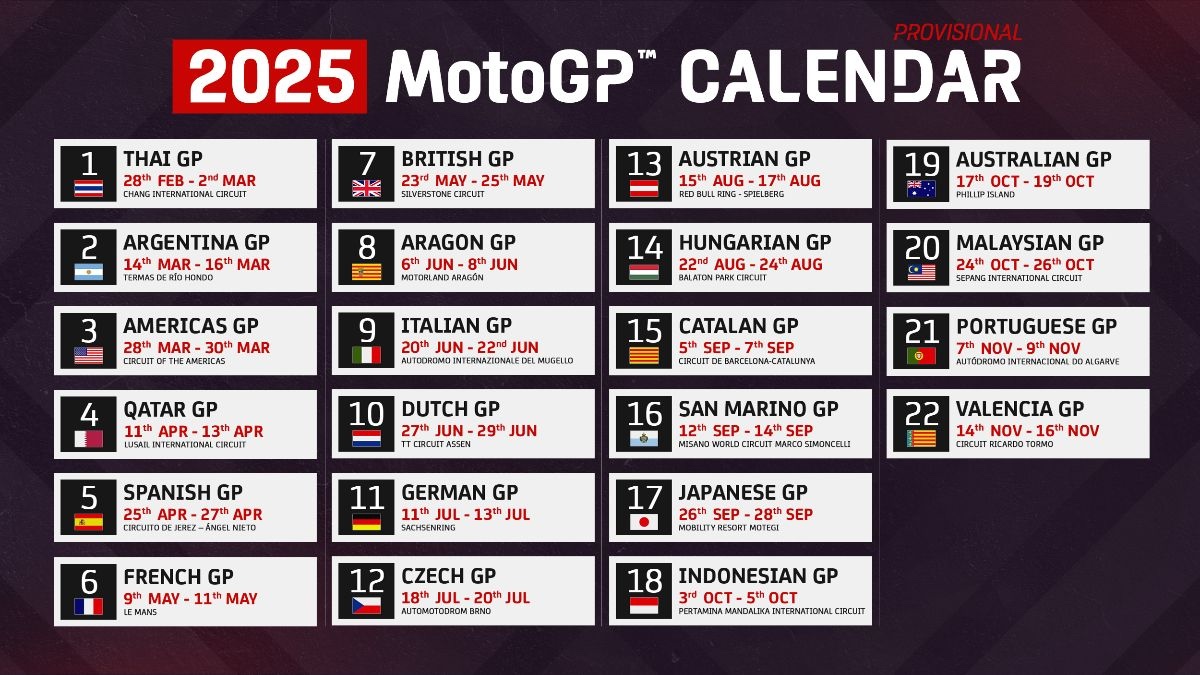 2025 MotoGP Calendar 3 2025 MotoGP Calendar