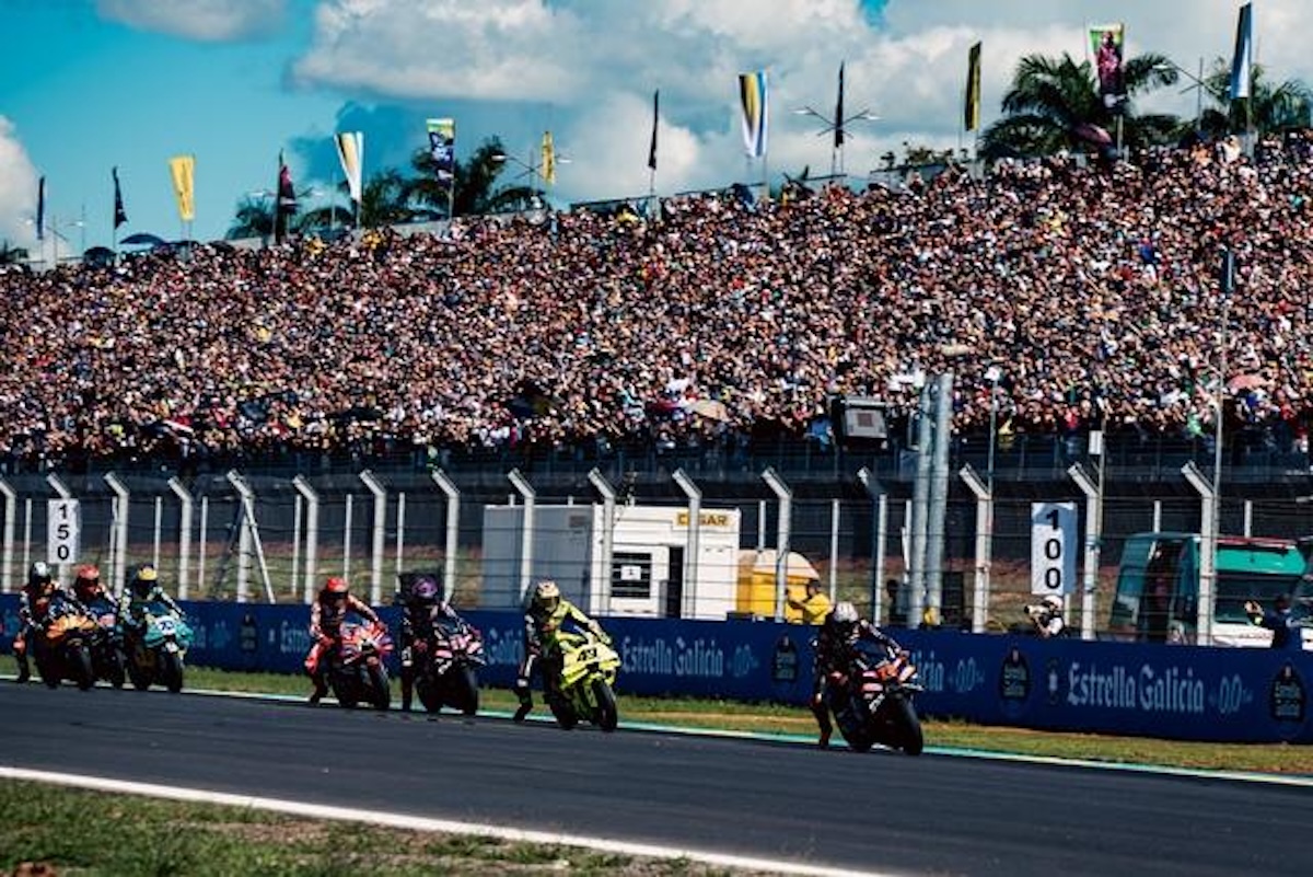 The Goiania grid filled with MotoGP riders ahead of the 2026 Brazilian Grand Prix