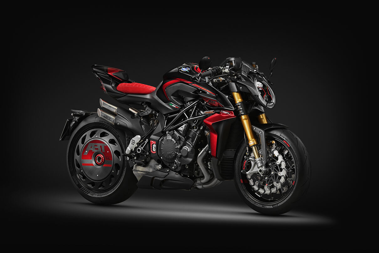 MV Agusta Brutale 1000 ABT front three-quarter view showing carbon turbofan wheel cover